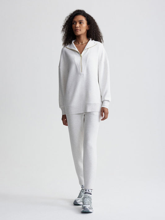 Varley Ivory Marl Masie Longline Sweat