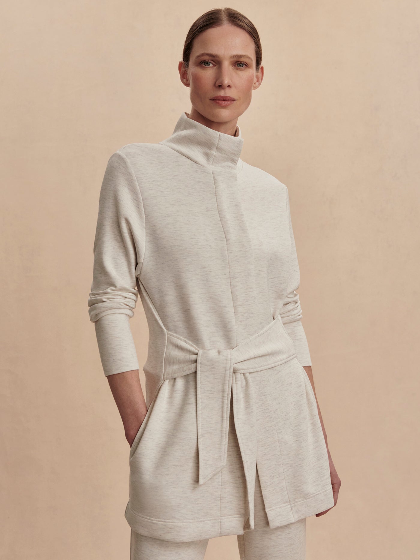 Varley Ivory Marl Anset Jacket | VARLEY US