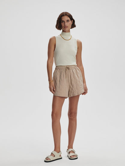 Varley Light Taupe Catrine Quilted Short