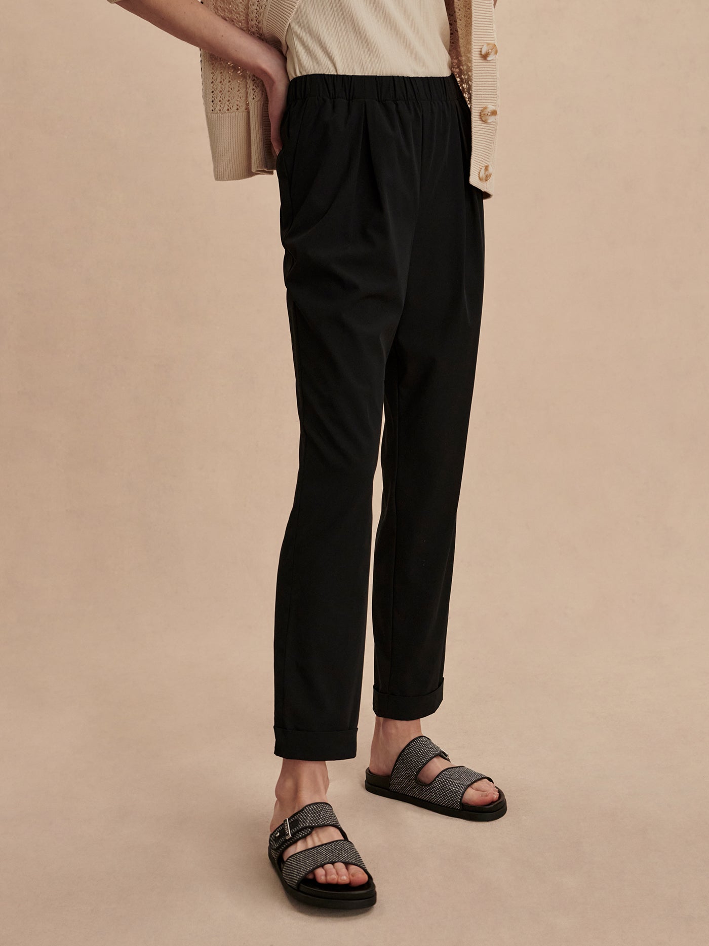 Varley Black Alana Slim Tapered Cuff Pant 27