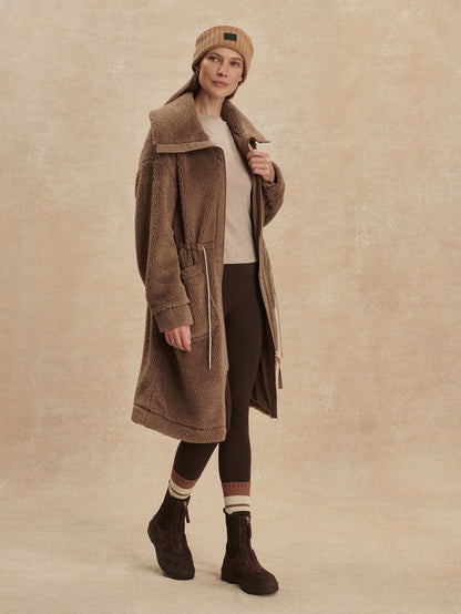 Varley Ash Taupe Logan Sherpa Coat