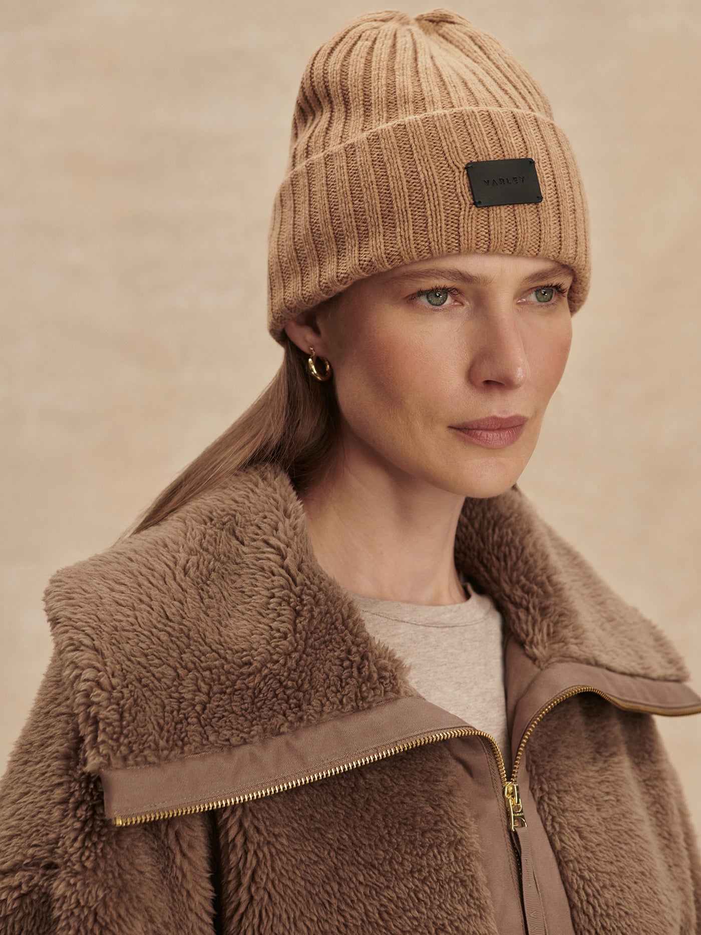 Varley Ash Taupe Logan Sherpa Coat