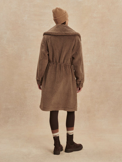 Varley Ash Taupe Logan Sherpa Coat