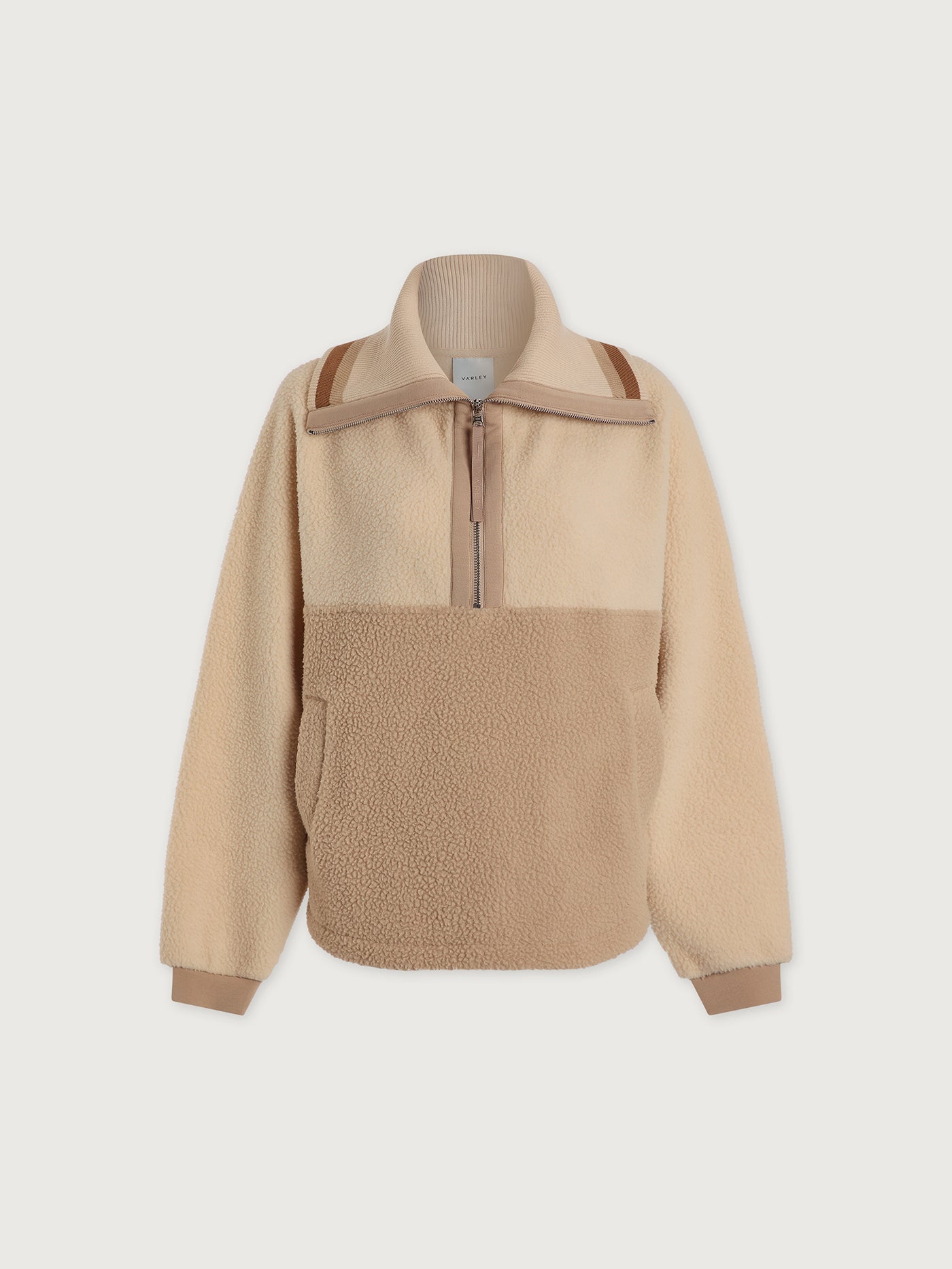 Varley Cool Sand/ Light Taupe Carmine Relaxed Half Zip Fleece
