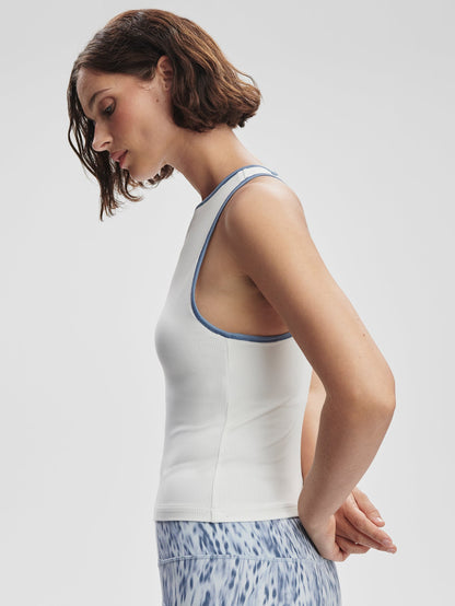Varley White/ Blue Rain Agneta Performance Tank
