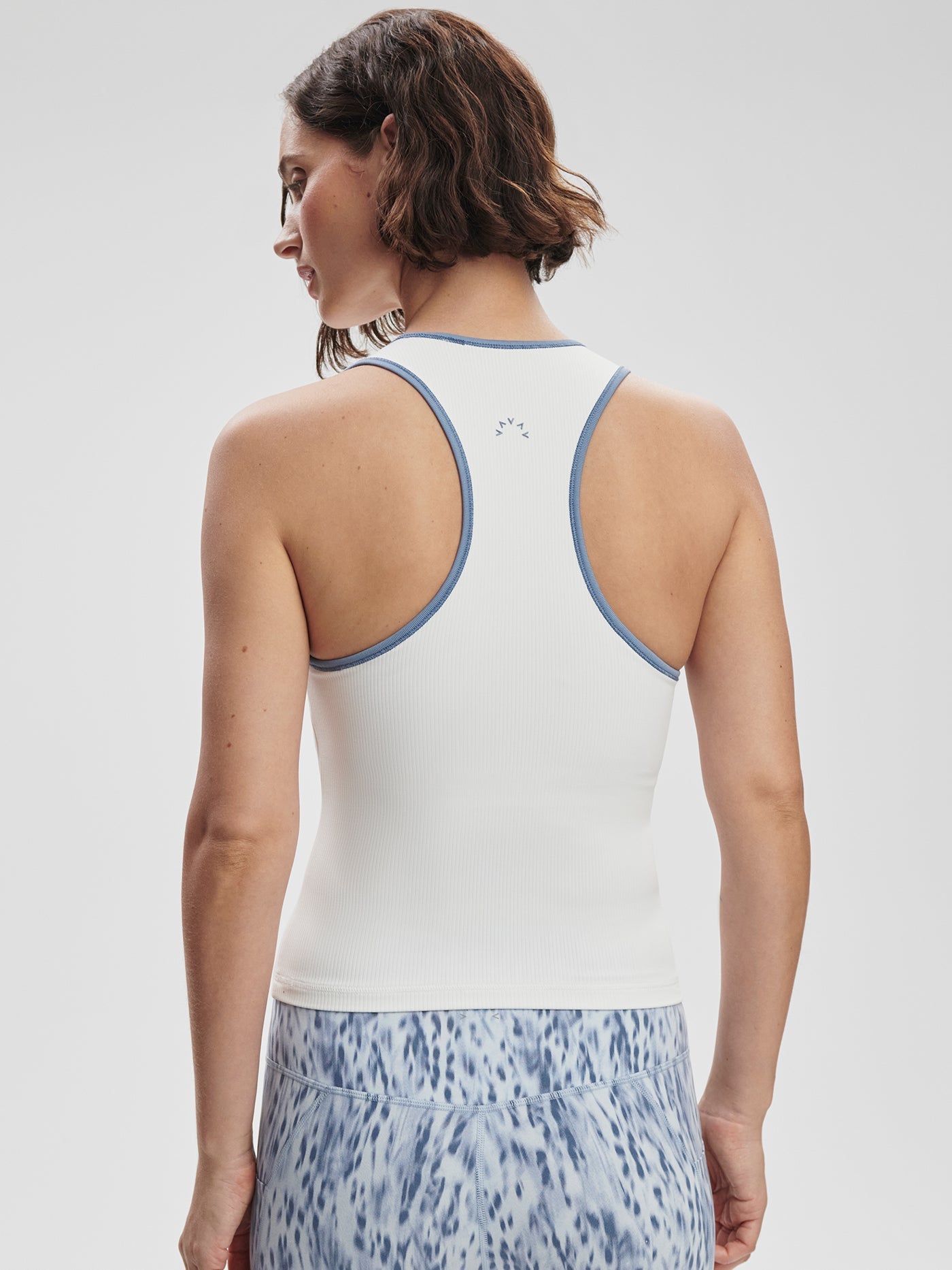 Varley White/ Blue Rain Agneta Performance Tank