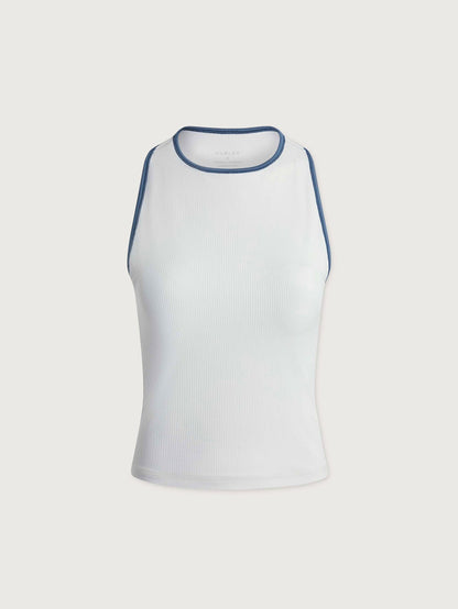 Varley White/ Blue Rain Agneta Performance Tank