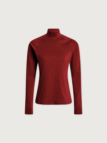 Varley Red Dahlia Marl Always Warm Mock Neck Baselayer