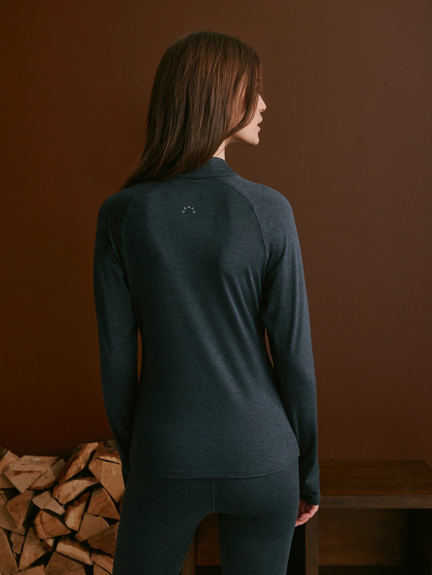 Varley Black Marl Always Warm Half Zip Baselayer