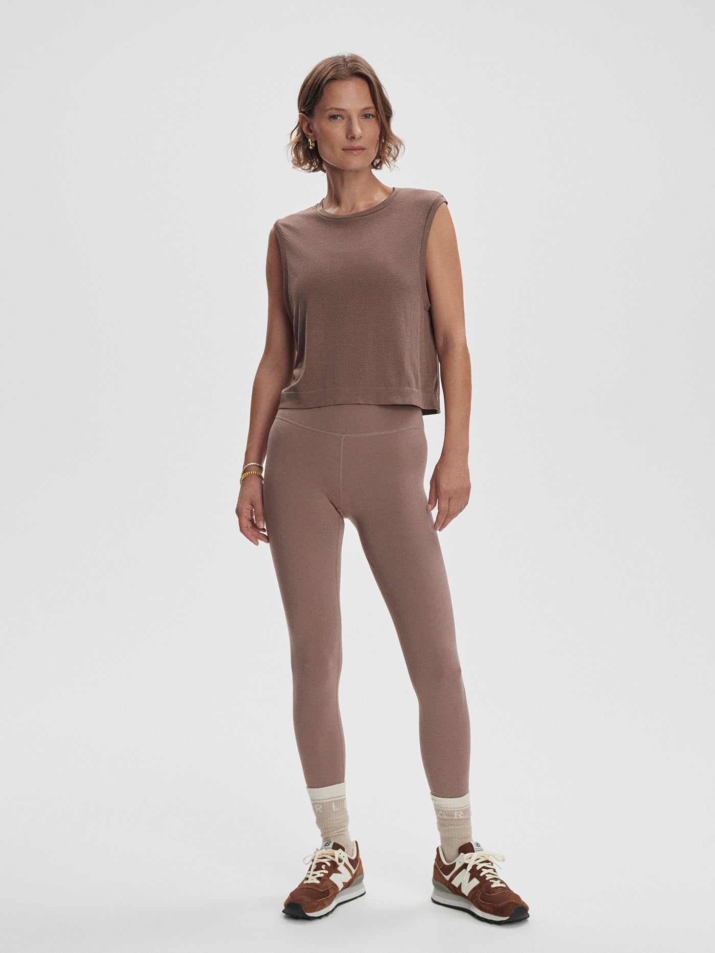 Varley Deep Taupe Page Seamless Crop Tank
