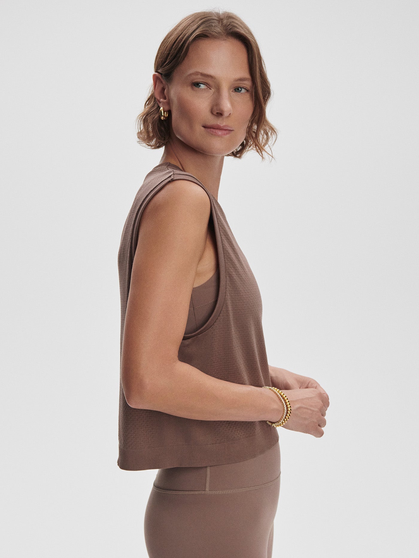 Varley Deep Taupe Page Seamless Crop Tank