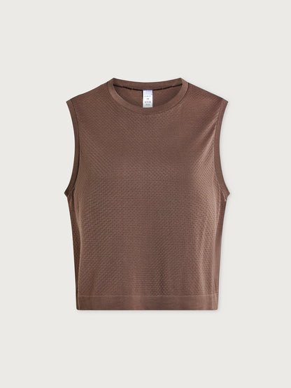 Varley Deep Taupe Page Seamless Crop Tank
