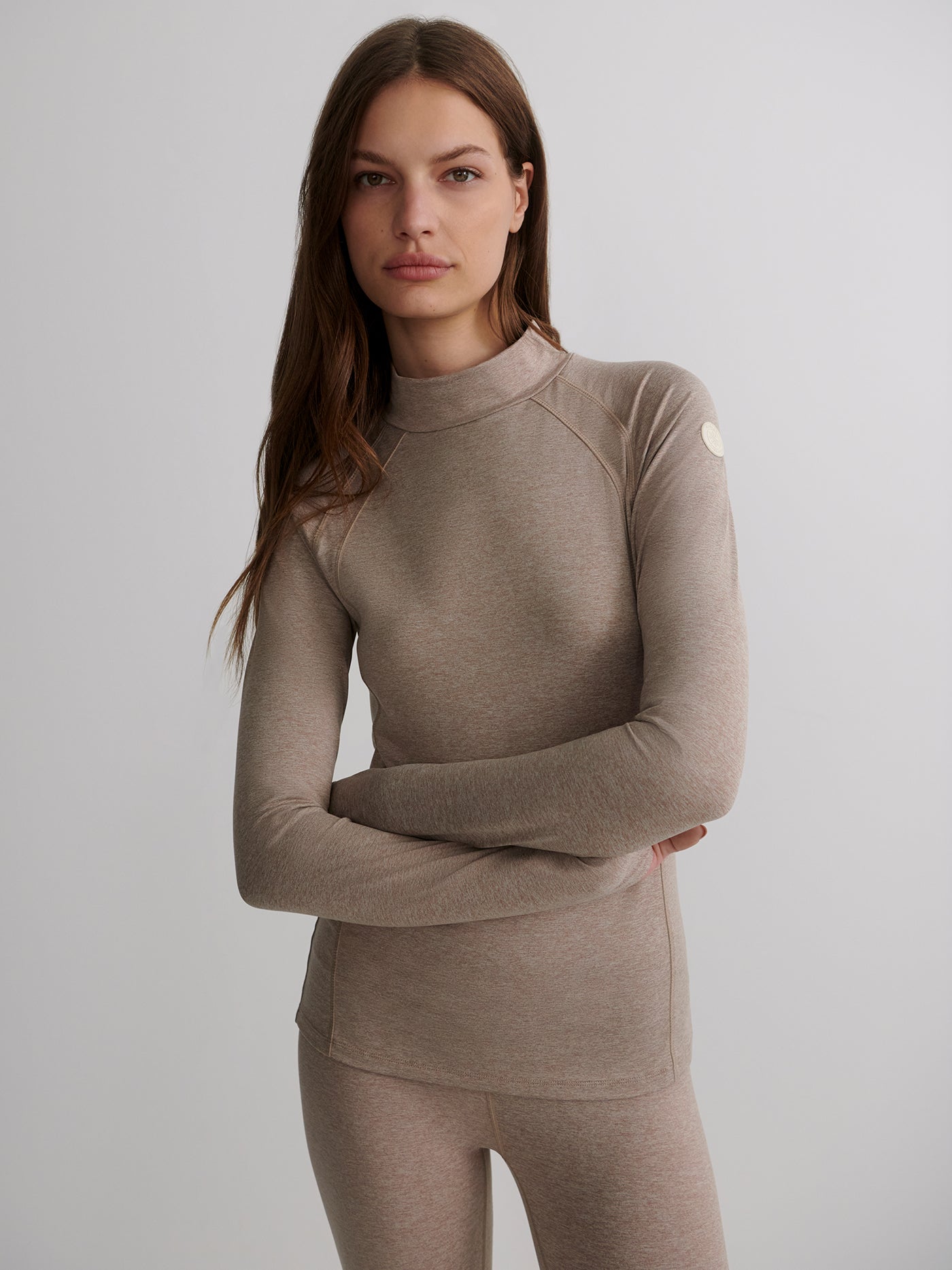 Varley Taupe Marl Always Warm Baselayer Top