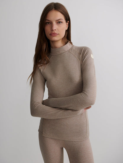 Varley Taupe Marl Always Warm Baselayer Top