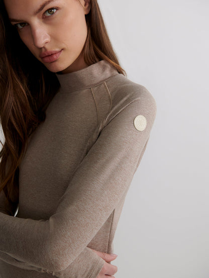 Varley Taupe Marl Always Warm Baselayer Top