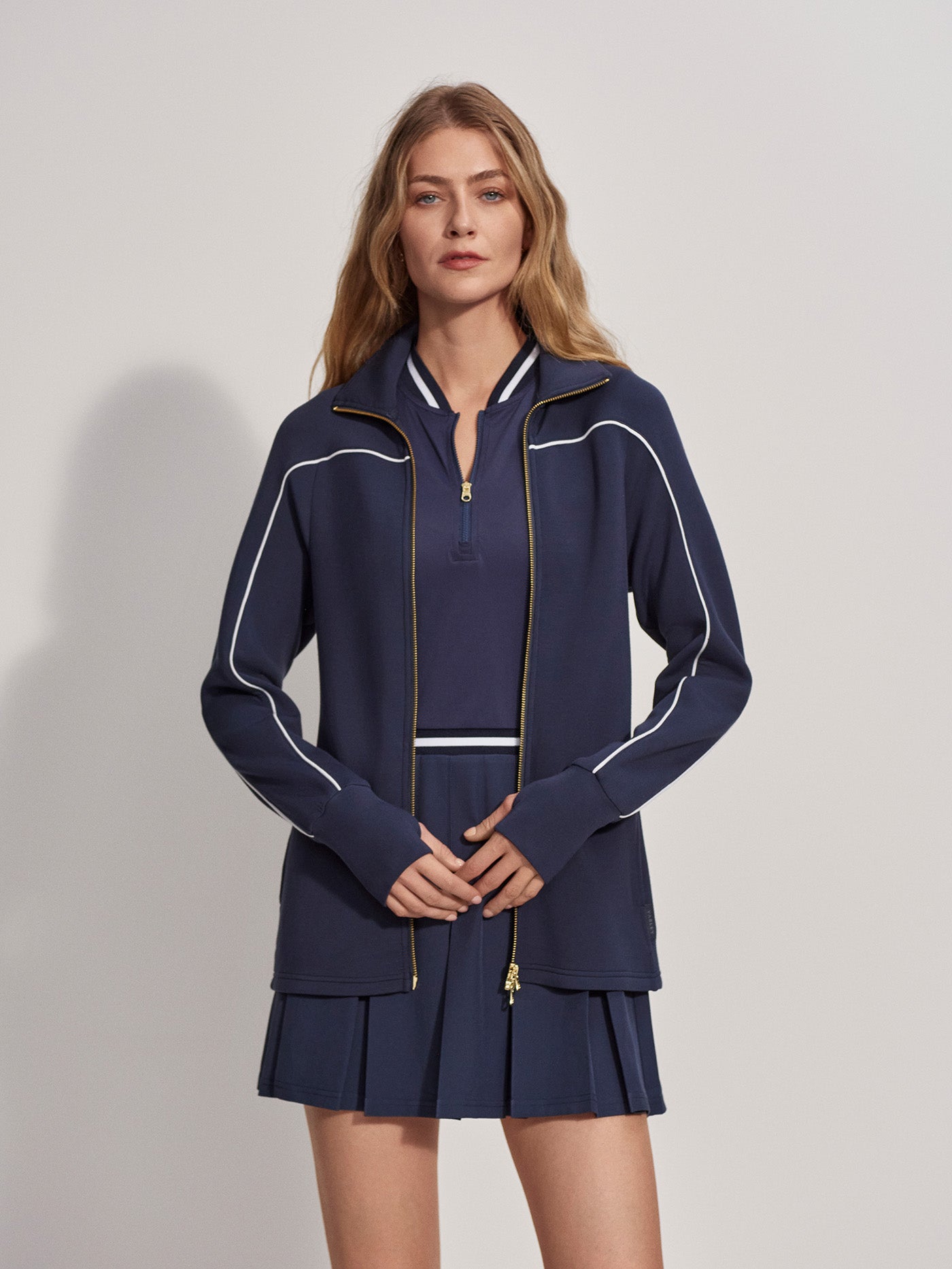 Varley Blue Nights Palmdale Zip-Through Active Sweatshirt | VARLEY US