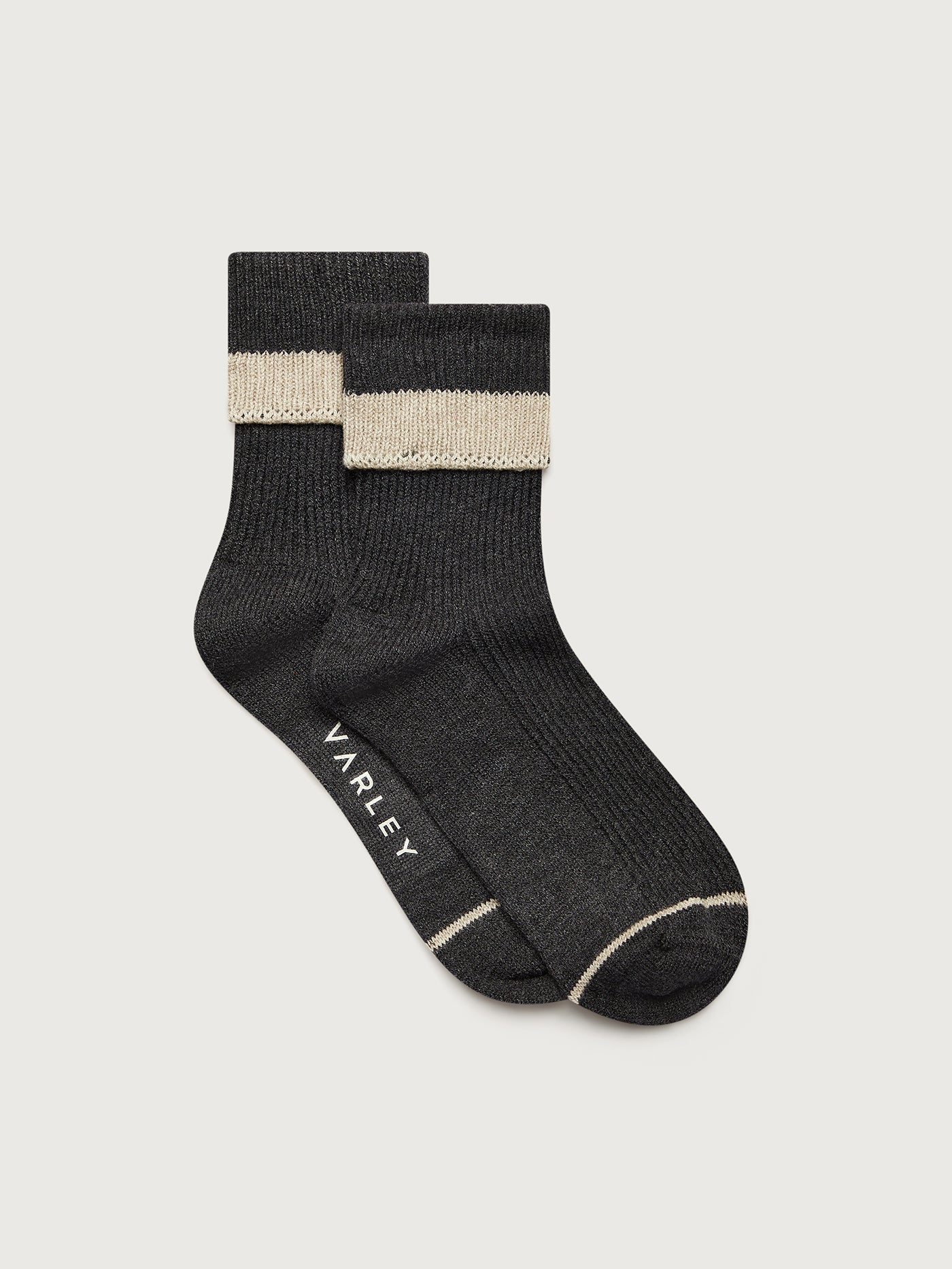 Varley Charcoal/ Chalk Kerry Plush Roll Top Sock | VARLEY US