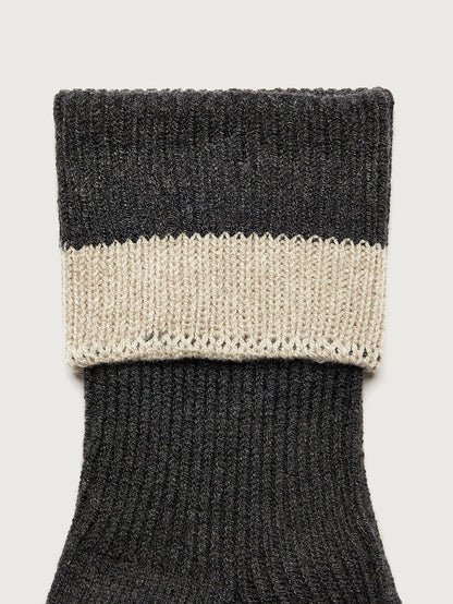 Varley Charcoal/ Chalk Kerry Plush Roll Top Sock | VARLEY US