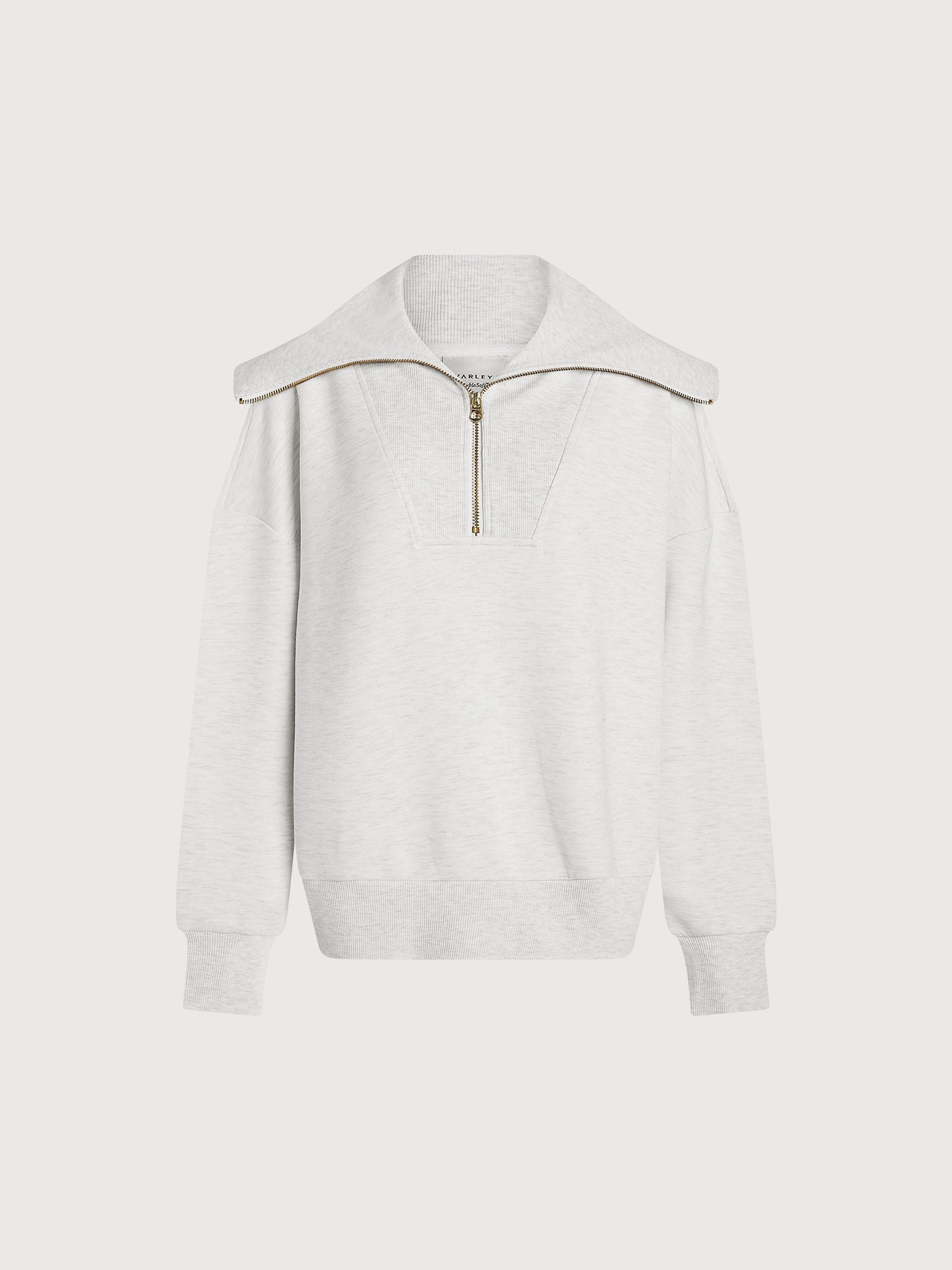 Varley Ivory Marl Catherine Half Zip Sweat