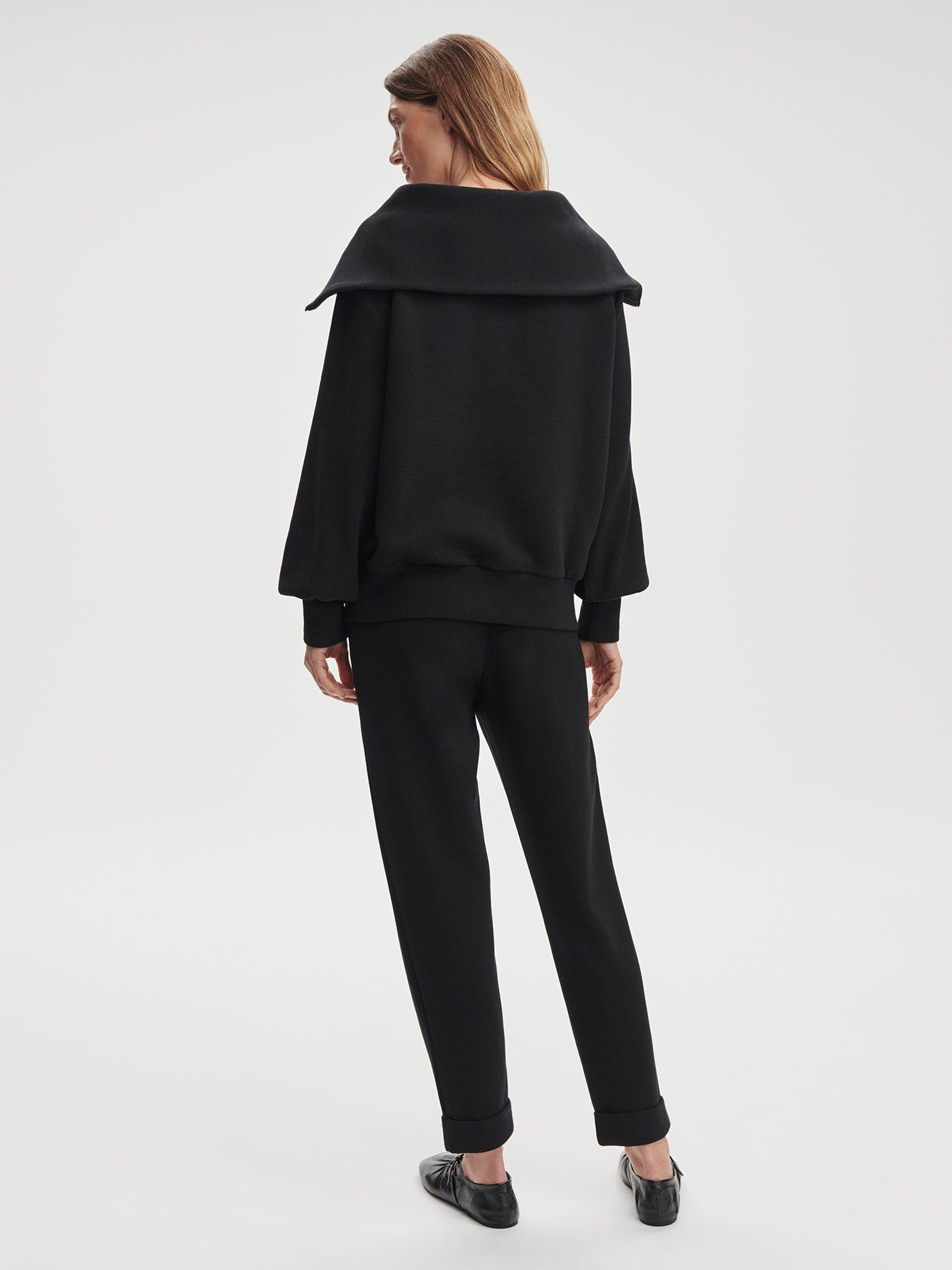 Varley Black Vine Pullover | Ottoman Rib Half-Zip Pullover