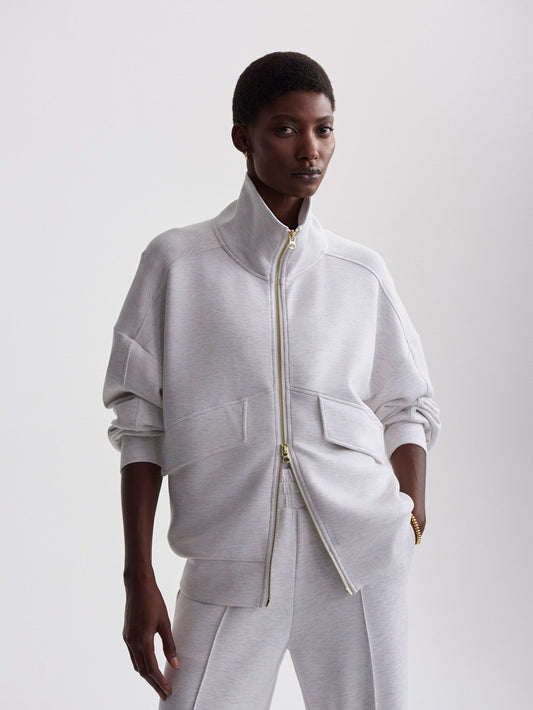 Varley Ivory Marl Garcia Zip Through Sweat