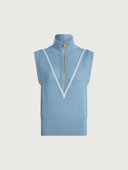 Varley Airy Blue Allena Half Zip Vest