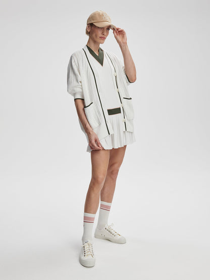 Varley White/ Deep Ivy Nissi Longline Cardigan