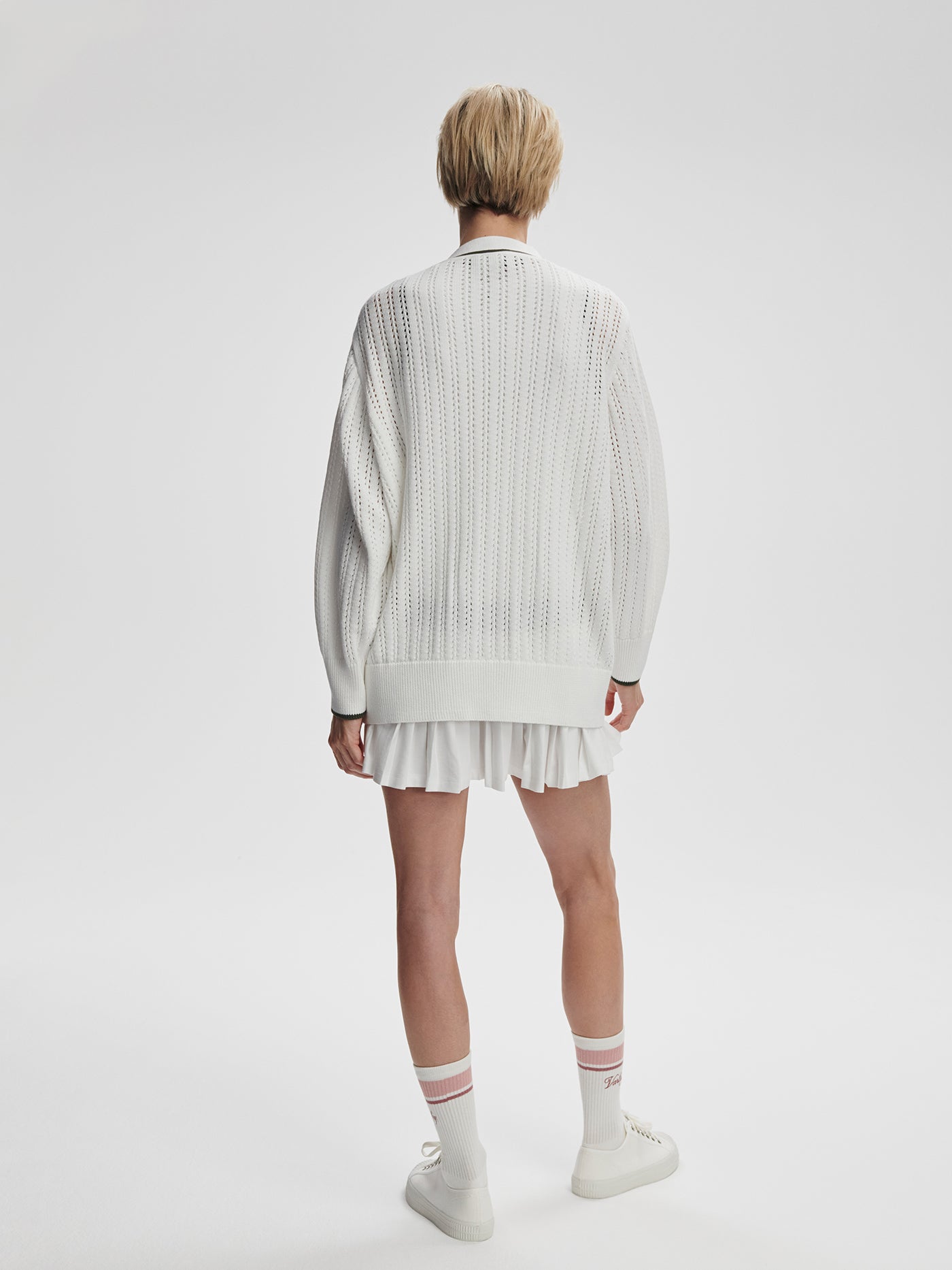 Varley White/ Deep Ivy Nissi Longline Cardigan