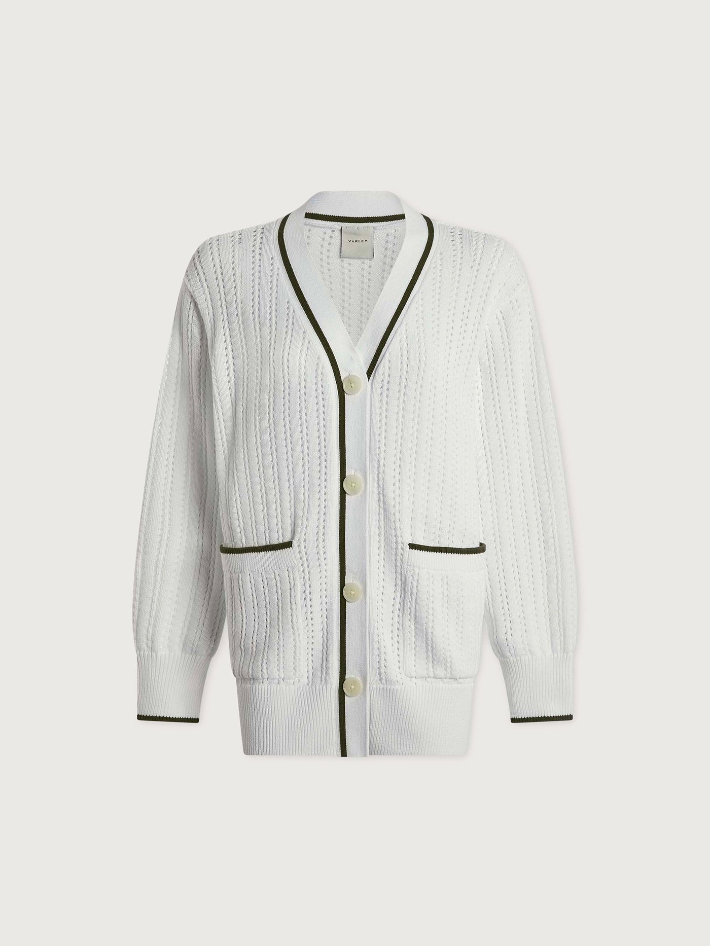 Varley White/ Deep Ivy Nissi Longline Cardigan