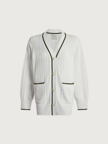 Varley White/ Deep Ivy Nissi Longline Cardigan