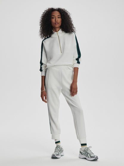 Varley White/ Navy/ Forest The Slim Stripe Cuff Pant 26