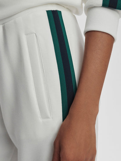 Varley White/ Navy/ Forest The Slim Stripe Cuff Pant 26