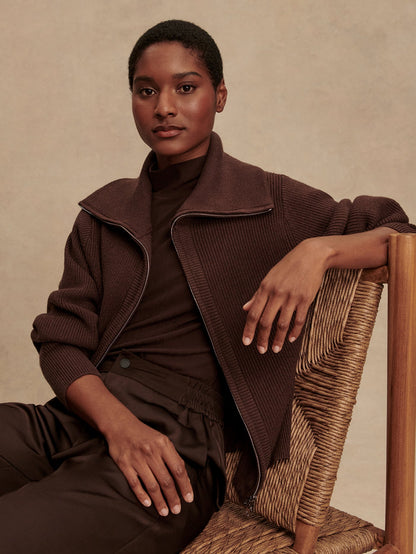 Varley Coffee Bean Enrico Knit Jacket