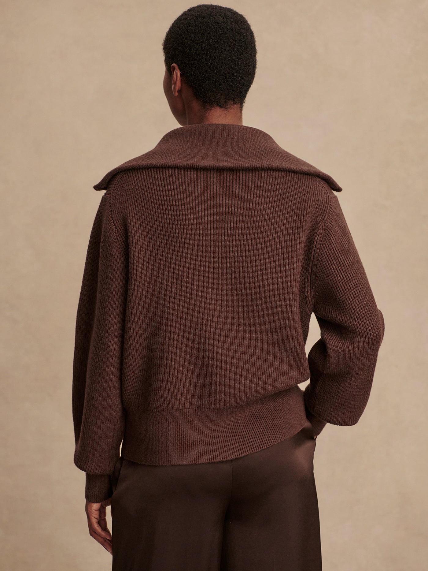 Varley Coffee Bean Enrico Knit Jacket