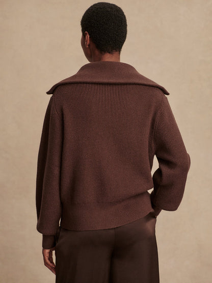 Varley Coffee Bean Enrico Knit Jacket