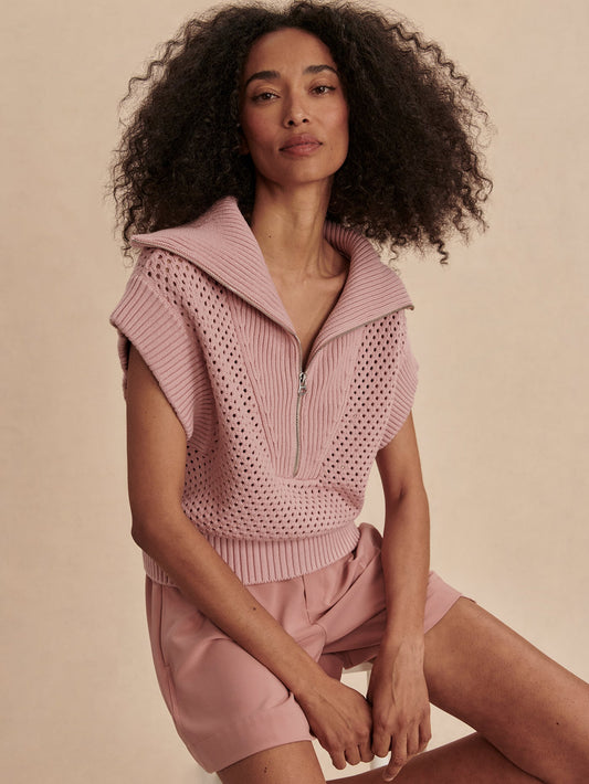 Varley Pale Mauve Mila Half-Zip Knit | VARLEY US