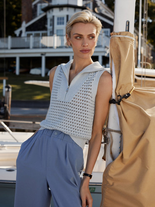 Varley Plein Blue Bains Half-Zip Tank | VARLEY US