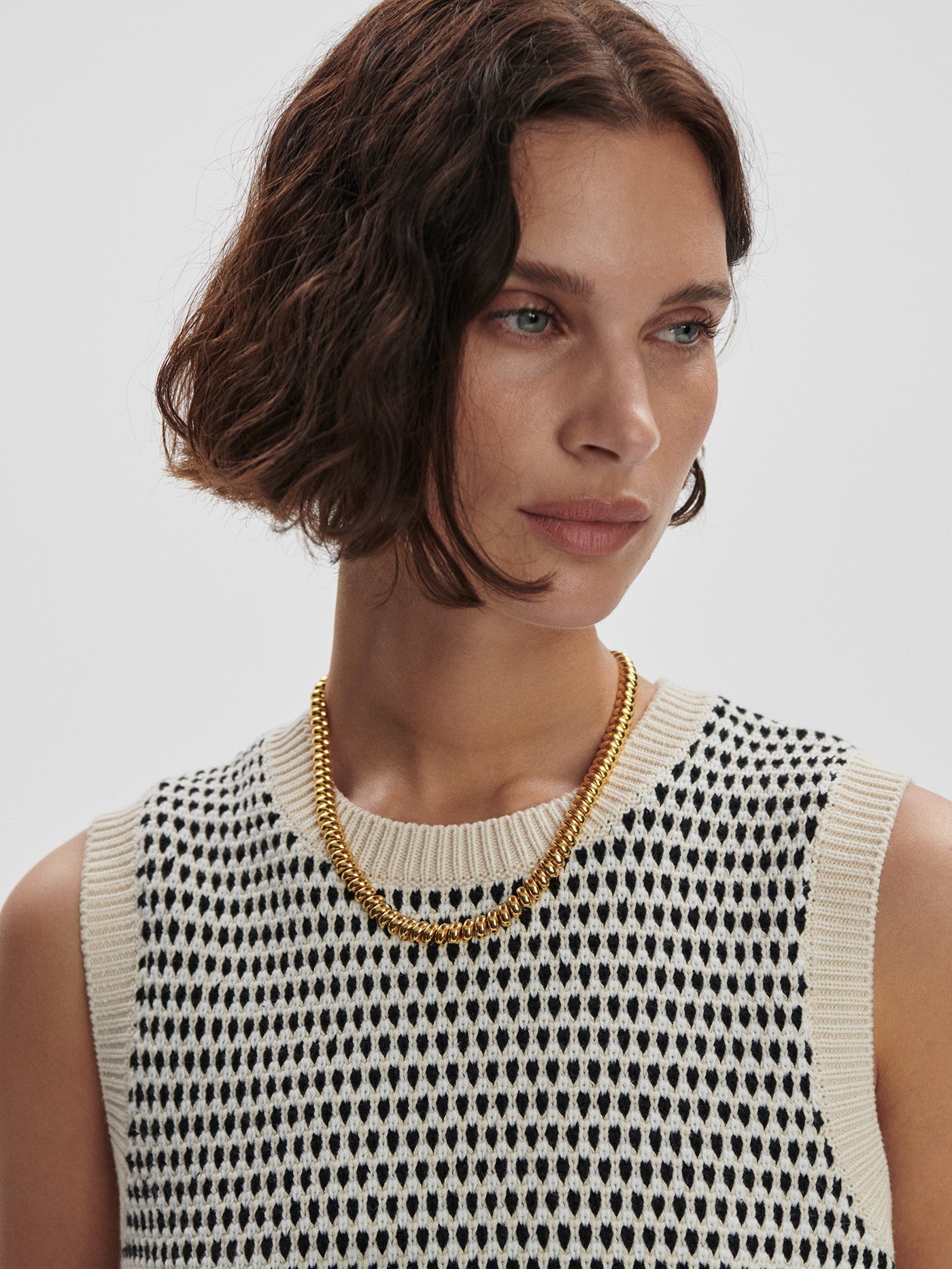 Varley Birch Multi Stitch Knowles Textured Knit Vest