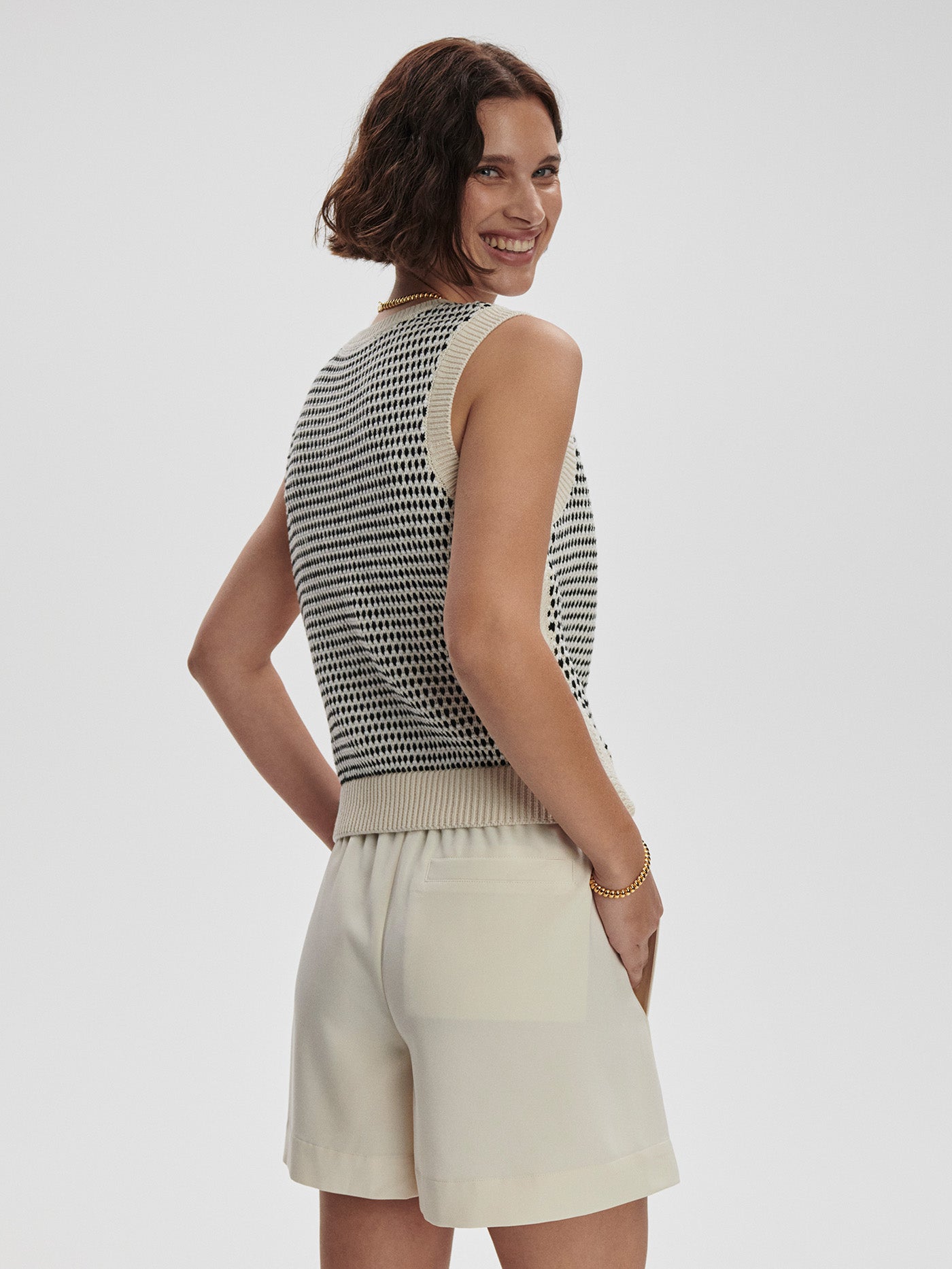 Varley Birch Multi Stitch Knowles Textured Knit Vest