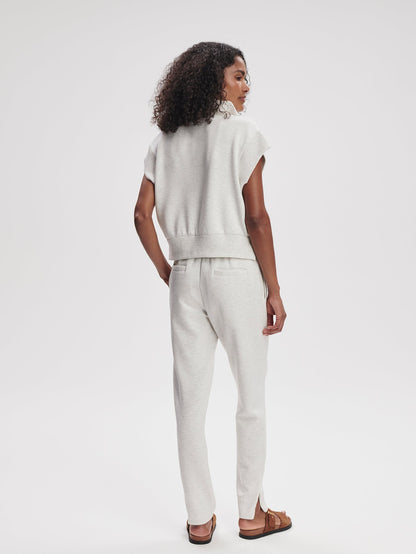 Varley Ivory Marl Kelly Half Zip Sweat