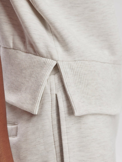 Varley Ivory Marl Kelly Half Zip Sweat