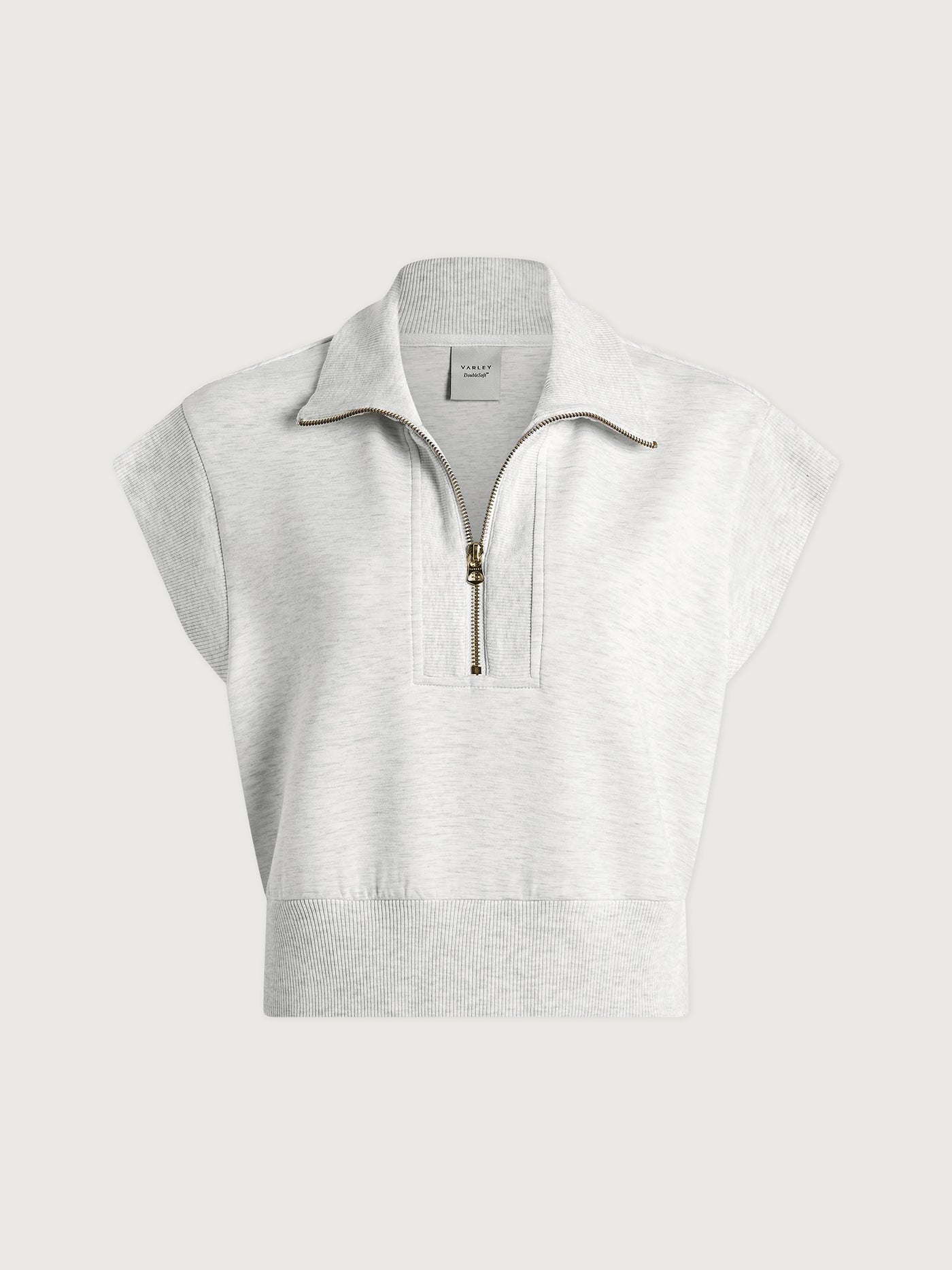Varley Ivory Marl Kelly Half Zip Sweat