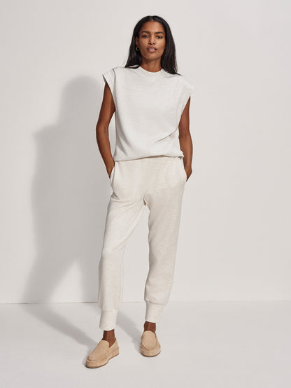 Varley Ivory Marl Otis Sleeveless Sweat | VARLEY US