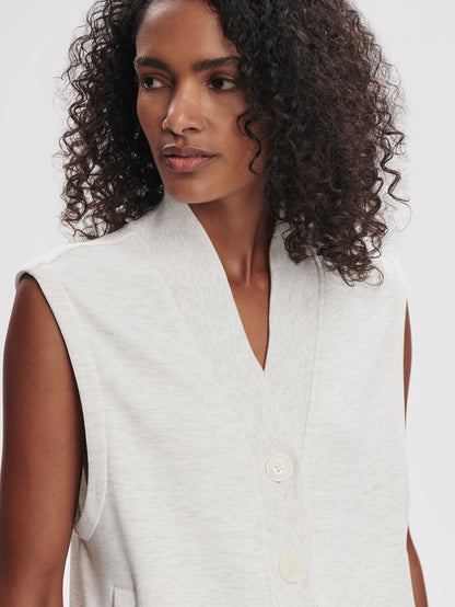 Varley Ivory Marl Vicky Button Gilet