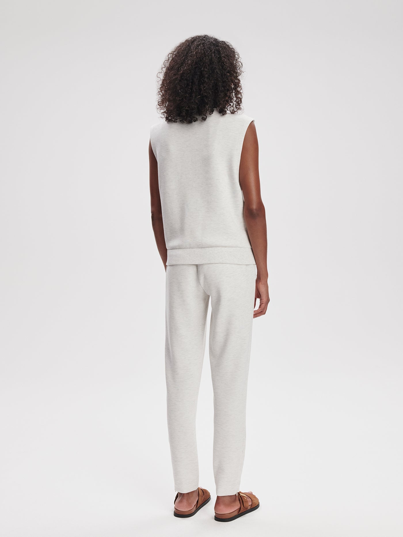 Varley Ivory Marl Vicky Button Gilet
