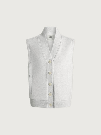 Varley Ivory Marl Vicky Button Gilet