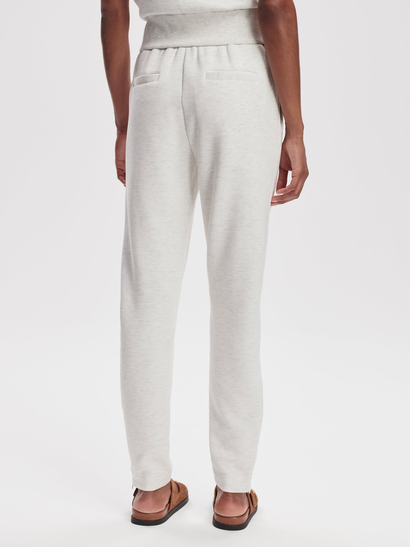 Varley Ivory Marl The Slim Zip Hem Pant 26" | VARLEY US