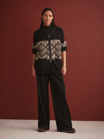Varley Black Linnea Fairisle Knit Jacket