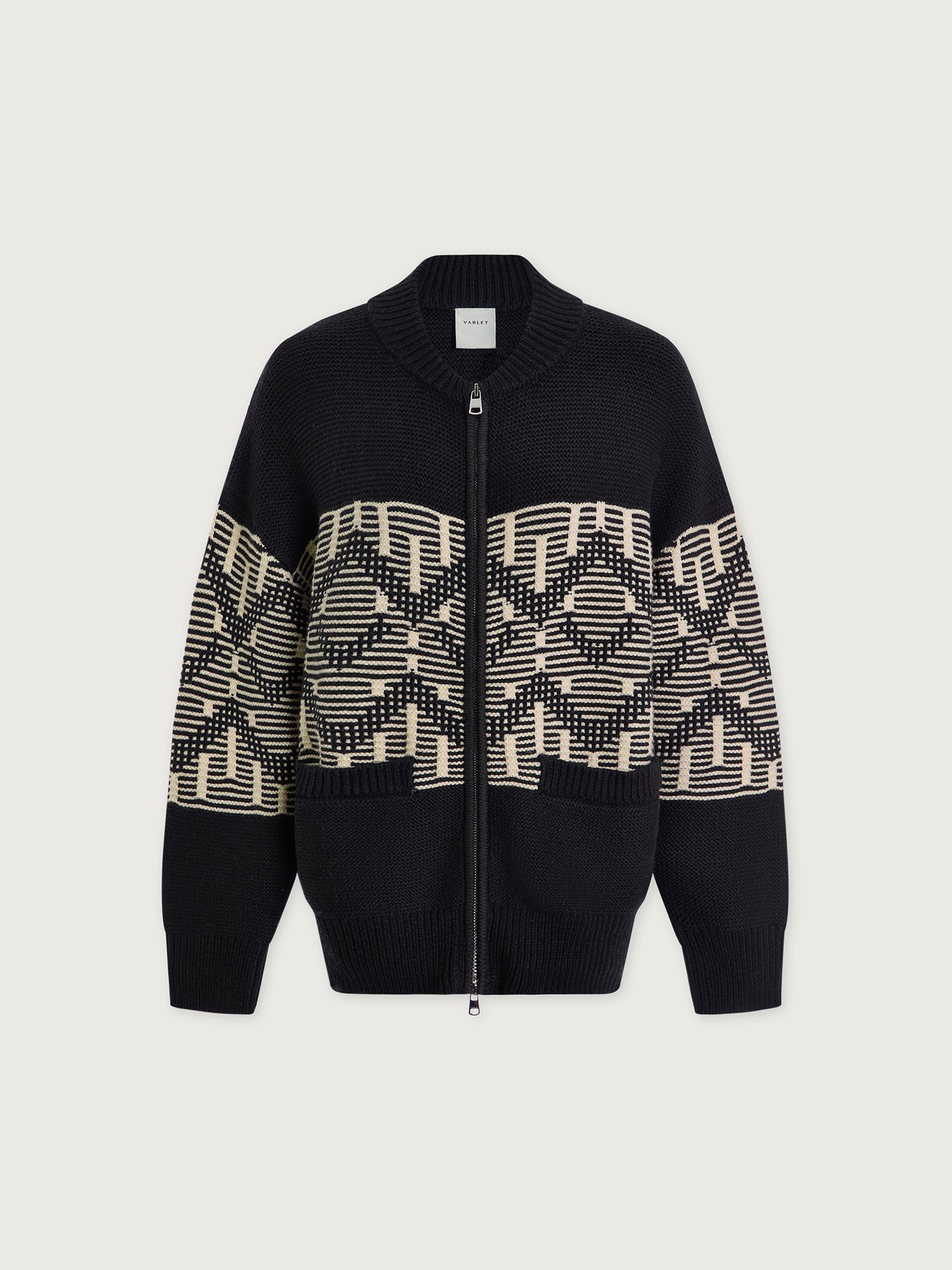 Varley Black Linnea Fairisle Knit Jacket