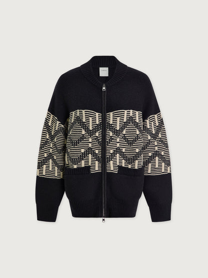 Varley Black Linnea Fairisle Knit Jacket